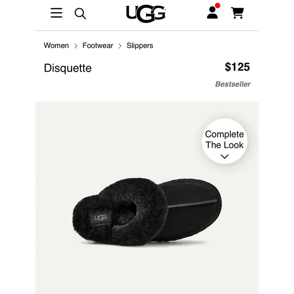 UGG Disquette Black Suede Platform Sheepskin Slippers Womens 9 - Image 5
