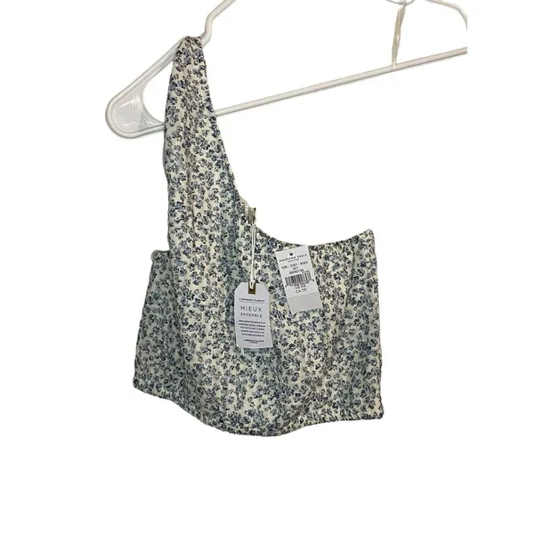 American Eagle Outfitters Floral One Shoulder Crop Top 100% Cotton Size‎ XS - Image 5