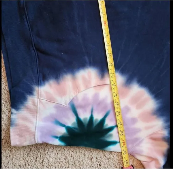 Wildfox Navy Tie-Dye Hoodie Size Large - Image 4