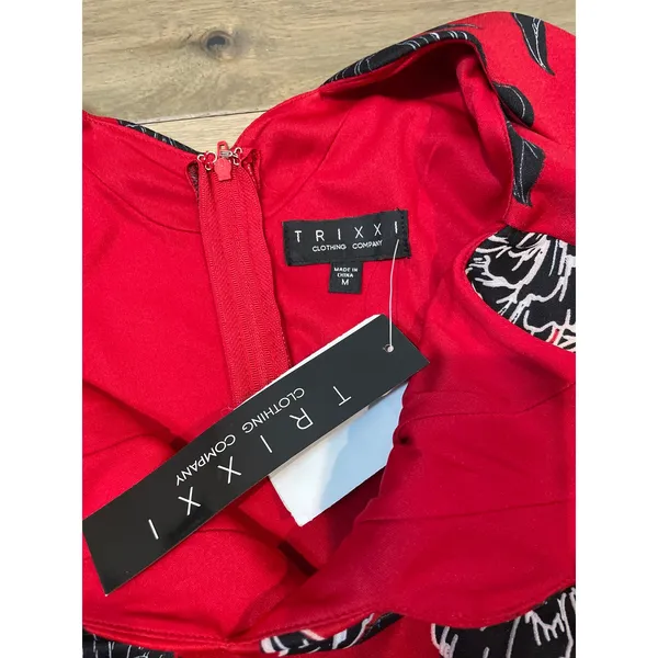 Trixxi Clothing Company Floral Fit & Flare Mini Dress Size M Red NWT - Image 8