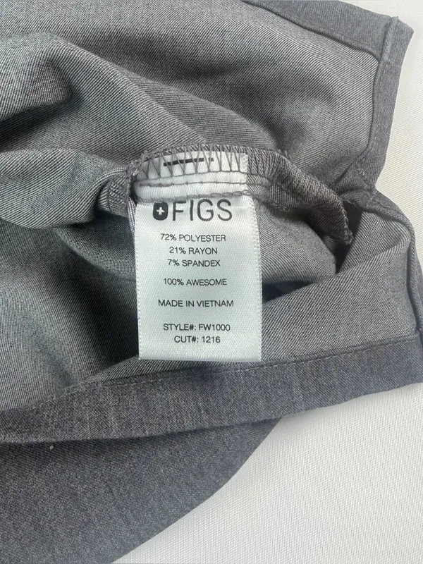 Figs Technical Scrubs Gray Top Pants Set Women's Size XSmall - Image 7