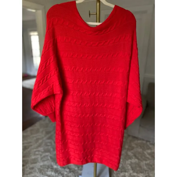 Vine & Love Midi Dress Knit Sweater Cable Red Festive‎ Christmas S Holiday Cozy - Image 4