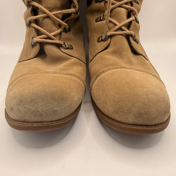 UGG Gradin Tan Suede Shearling Lined Lace Up Combat Boots Mid Calf Women US 9.5 - Image 5