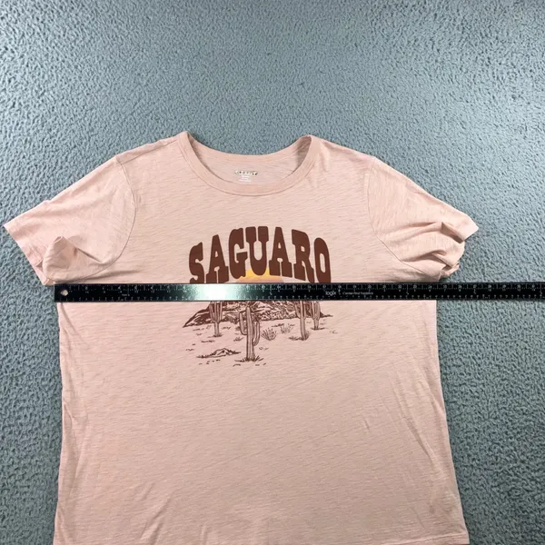 Old Navy Saguaro Desert Graphic Tee Women XL Tall Pink Western Retro Slub Cotton - Image 10