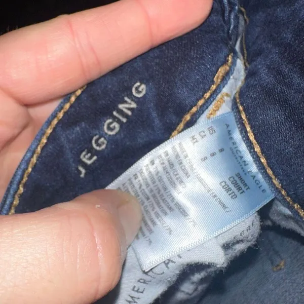 American Eagle high rise dark wash 8 short jeggings - Image 2