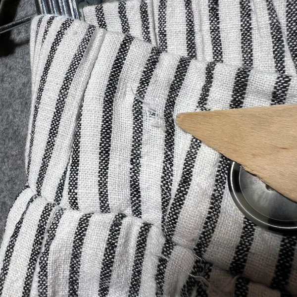 Definitions d.jea‎ Womens Medium Striped Linen Blend Wide Leg Pants Black White - Image 6
