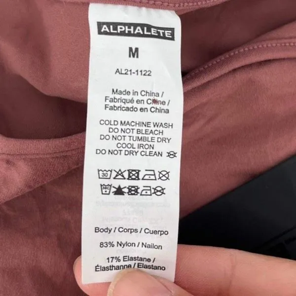 Alphalete Ultrasoft Wrap around Tie Short Sleeve Workout TOP Medium pink - Image 6