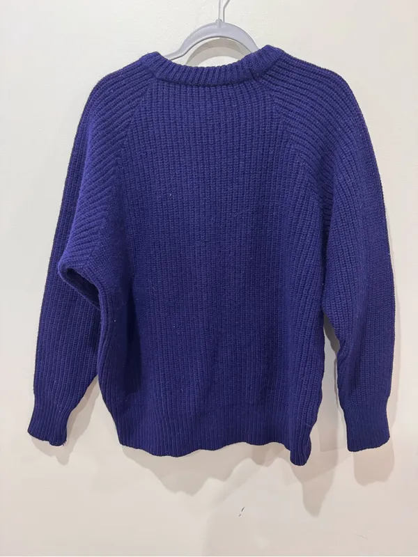 Vtg Norsewear XL Navy Knit Fisherman Sweater Wool Scandinavian - Image 4