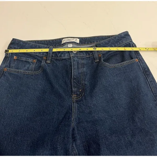 Abercrombie & Fitch Curve Love 90s Mid Rise Straight Jeans Womens 30 Blue Denim - Image 6