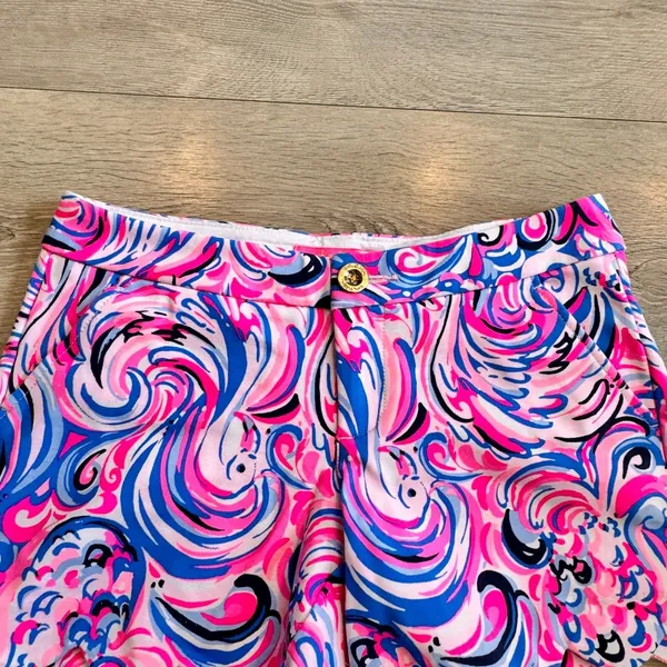 Lilly Pulitzer Buttercup Scallop Hem Shorts Rax Berry Flamingoals‎ Casual Size 0 - Image 3
