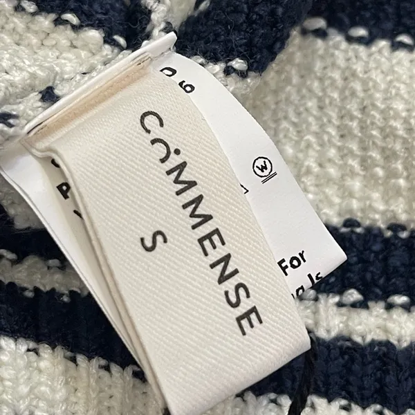 Commense Navy and White Striped Sleeveless Cardigan Vest Top - Image 6