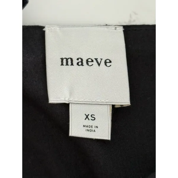 Anthropologie Maeve Puff Sleeve Smocked Romper XS Black Square-Neck Bubble Hem - Image 6