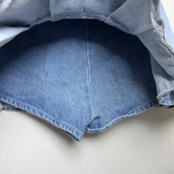 Lioness Revolve Women Miracle Micro Mini Skirt Skort Denim Blue Pleated Y2K‎ - Image 7