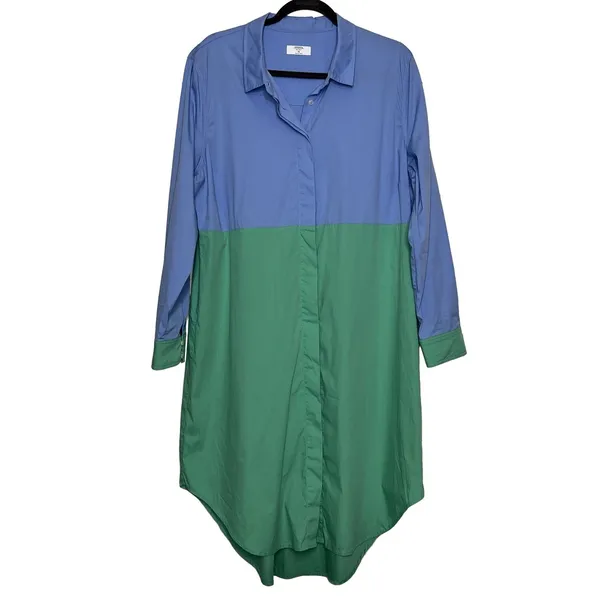 UNTUCKit Meryl Dress Women's Blue Green Colorblock Long Sleeve Plus Size 18 - Image 2