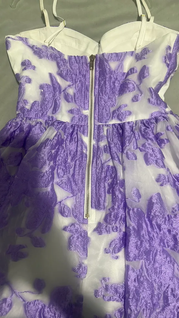 Showpo Purple Jacquard Brailey Mini Dress - Image 5
