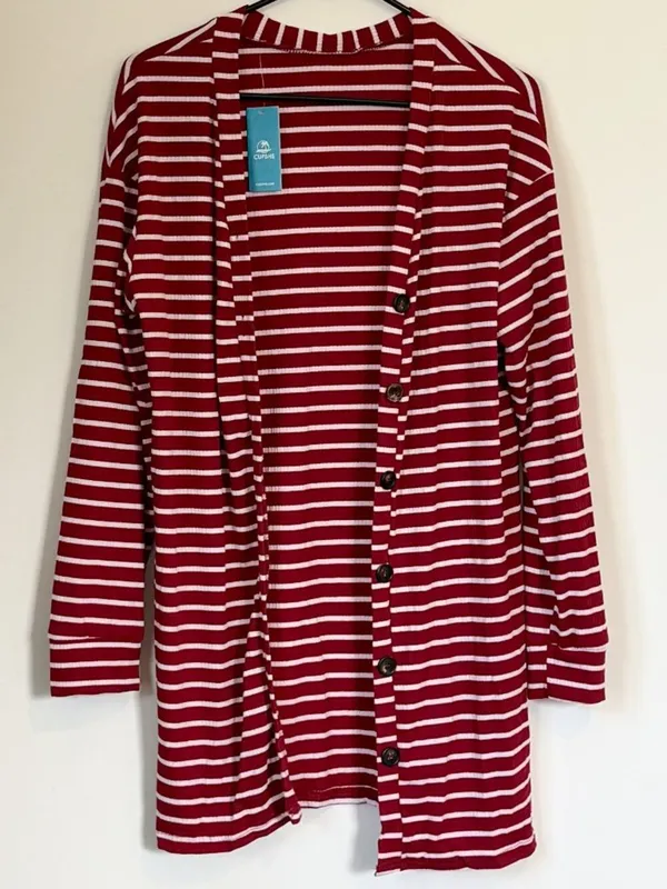 NWT Cupshe Red Striped 3-Piece Pajama Set - Size: Medium - Image 2