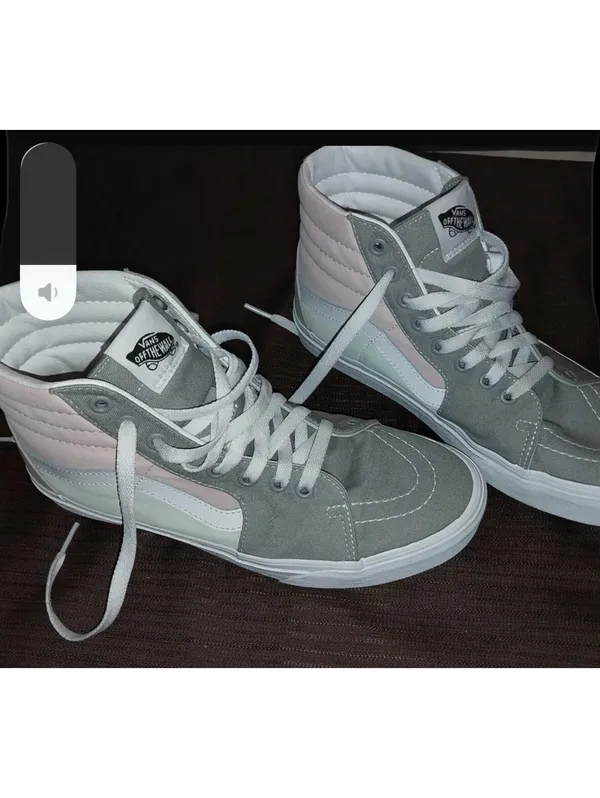 Vans Sk8-Hi Tapered Gray Pink Green Canvas Sneakers Men’s 8 Women’s 9.5 EU 40.5 - Image 2