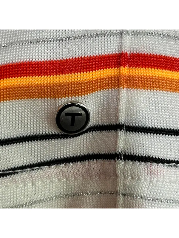 Tail Tech Striped Quarter Zip Golf Shirt Orange, Black & White Size S Athleisure - Image 4