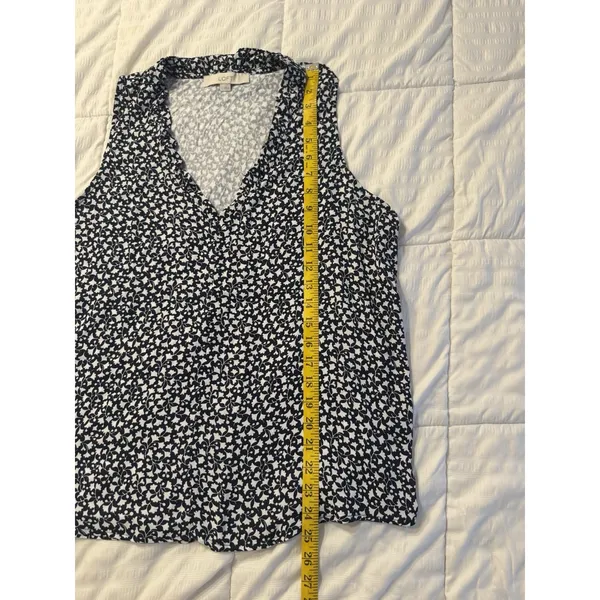 LOFT Tank Women's Large Navy Cream Floral Office Loose Career Summer Spring - Image 4