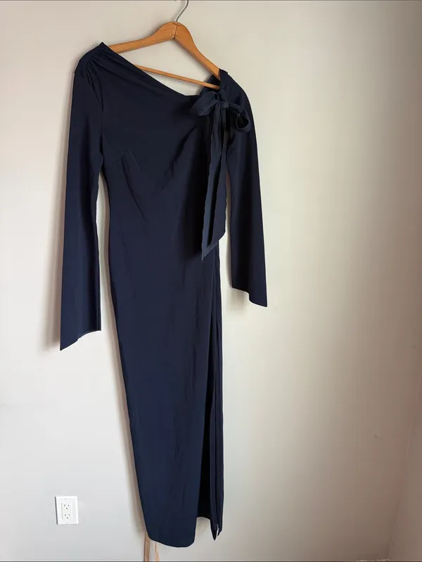 NEW MESHKI Nicola One Shoulder Crepe Maxi Dress Small - Image 2