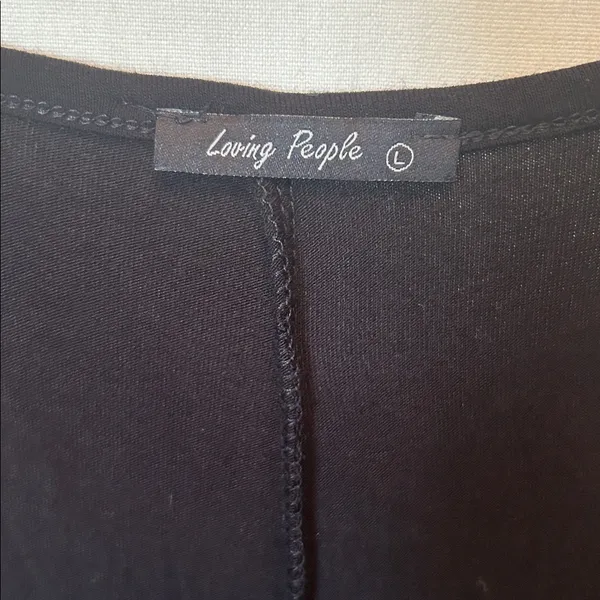 Loving People cropped onesie romper sz L black - Image 3