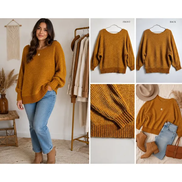 Forever 21 Mustard Yellow Chenille Knit Oversized Sweater Mustard Gold Medium - Image 2