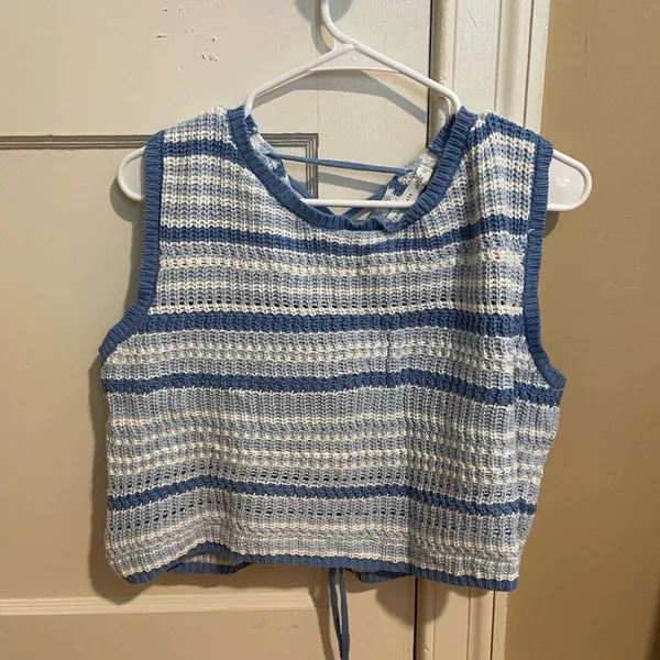 Altar'd State Blue and White Striped Top - Image 2