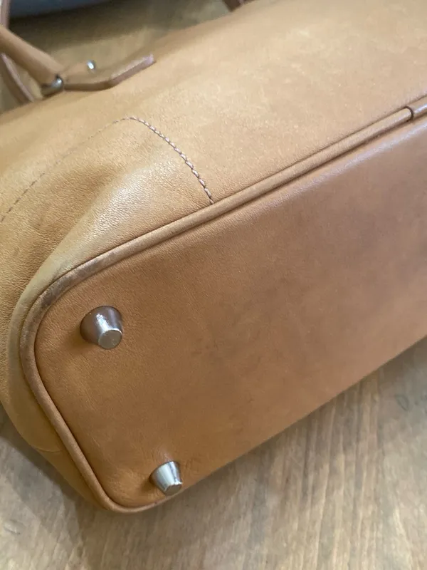Vintage Coach Hampton Tote / Tan Leather Satchel from 2001 - Image 7