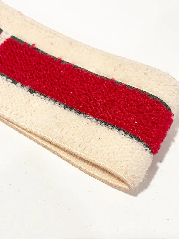Gucci Web Logo Headband Terry Cloth Stretch Red Stripe - Image 6