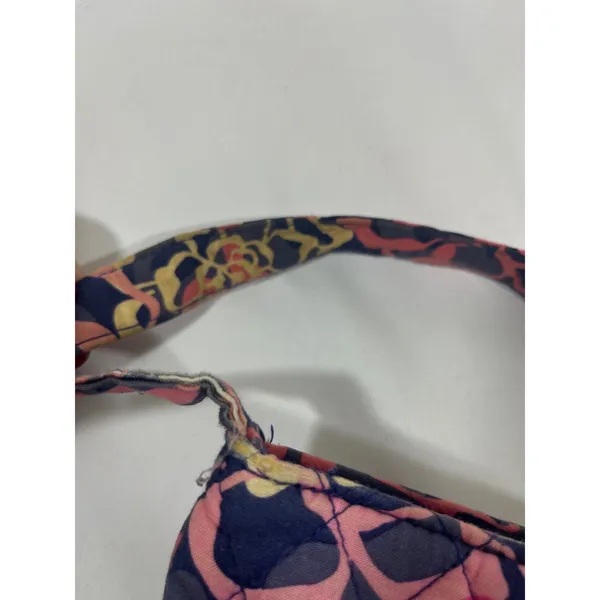 Vera Bradley‎ Crossbody Bag Quilted Floral Zipper Pockets Boho Navy Pink 11x11" - Image 15