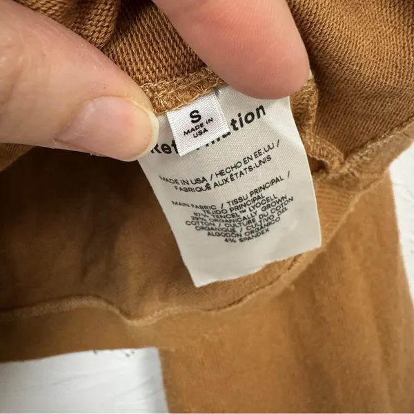 Reformation Brown Organic Cotton Blend V Neck Sweater Women S Bell Sleeve Luxury - Image 4