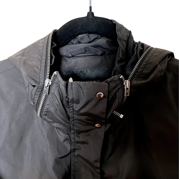 Banana Republic Black‎ Lightweight Hooded Rain Coat Jacket Women's Small GUC - Image 8