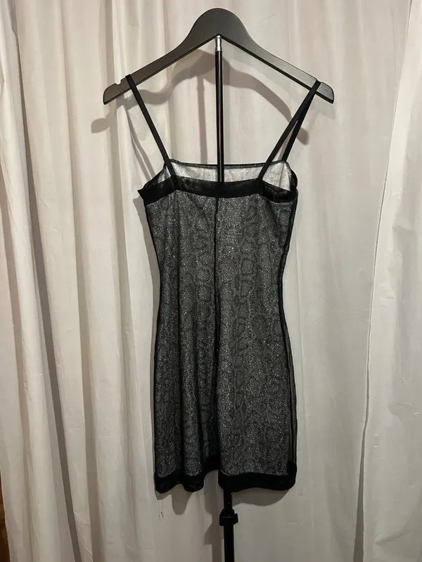 Vintage 1990s Byer Too! Glitter Mesh Leopard Print Slip Dress Size 3 - Image 2