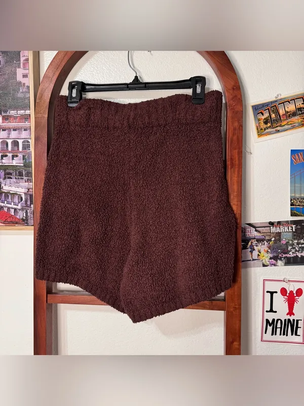 Skims cozy knit Sherpa shorts garnet - Image 5