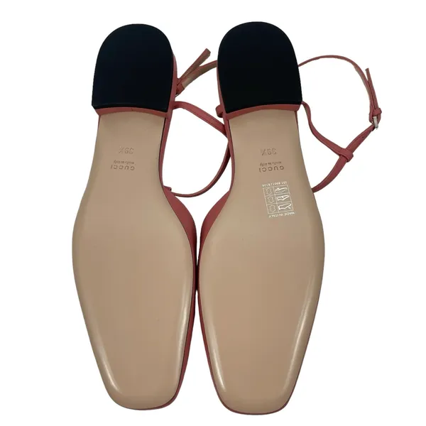 Gucci Double GG T Strap Patent Leather Ballet Flat Pink Size 39.5 - Image 10