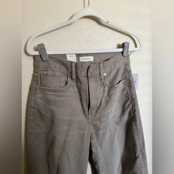 American Eagle‎ AE77 Stovepipe Jeans Size 2 Taupe NEW - Image 3