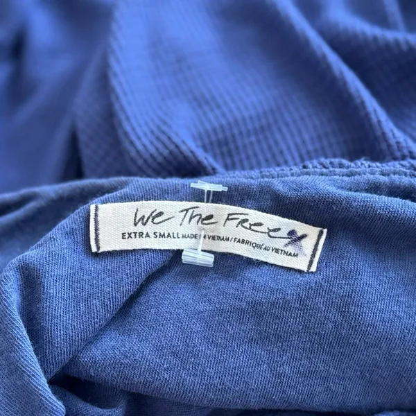 Free People We The Free Bondi Thermal Long Sleeve Top True Blue Size XS - Image 9