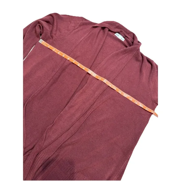Croft & Barrow Cardigan Size Medium The Extra Soft Closureless Red Silk Women's - Image 9
