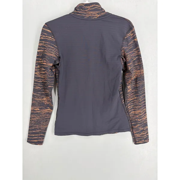 Nike Womens Quarter Zip Pullover Dri-FIT Copper Crackle Print Gray Medium - Image 3