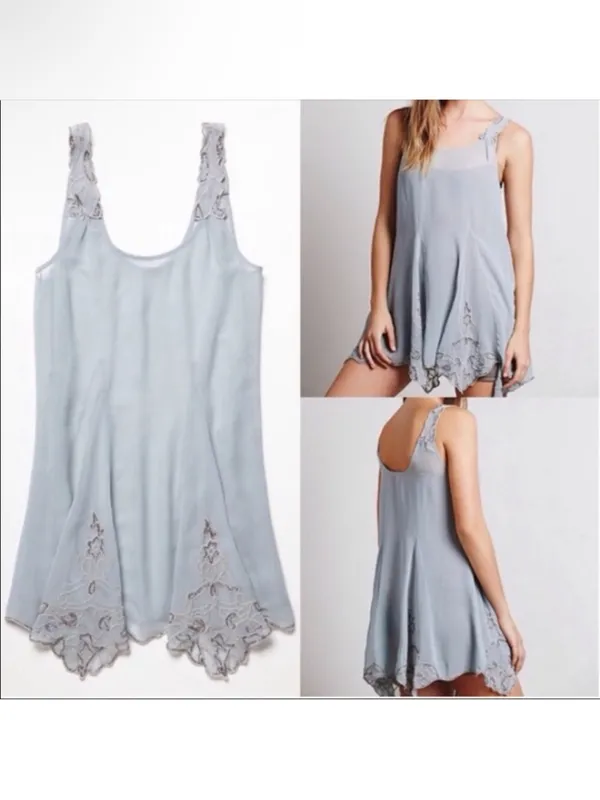 RARE NWT FREE PEOPLE Beads For Days Dress Sheer Boho Swing Sleeveless tunic S - Image 2