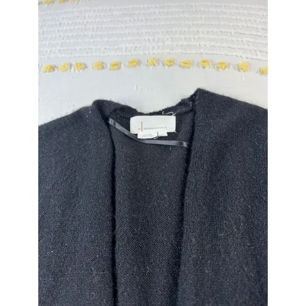 by Anthropologie Black Open Front Cardigan Sweater Knit‎ Cozy Small S - Image 5