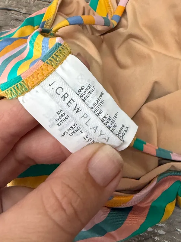 J.Crew Playa colorful striped swimsuit size medium - Image 3