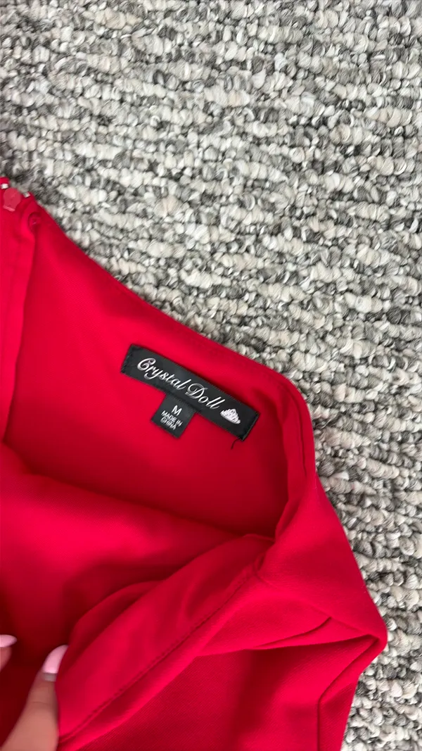 Crystal Doll red one shoulder jumpsuit - Image 3