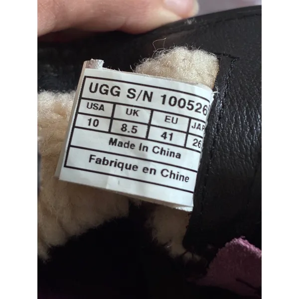 UGG Simmens Waterproof Black Leather Moto Boots Womens 10 - Image 3