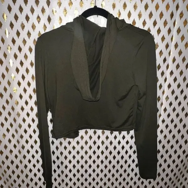 Green Athletic Zip up hoodie black bundle set size S - Image 5