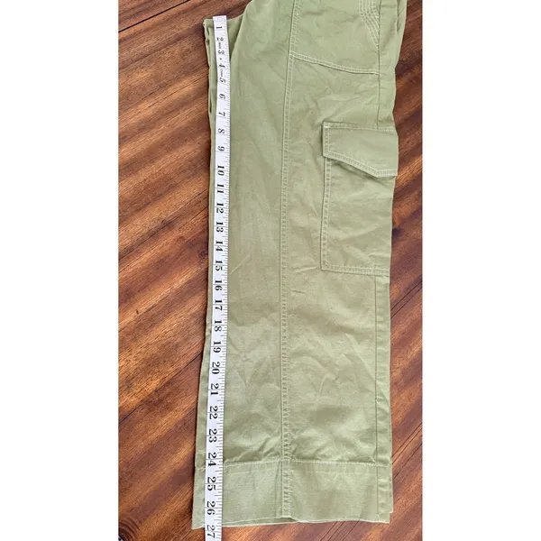 Free Assembly Womens Sage Green‎ Wide Leg Cargo Pants Contrast Stitch Small - Image 10