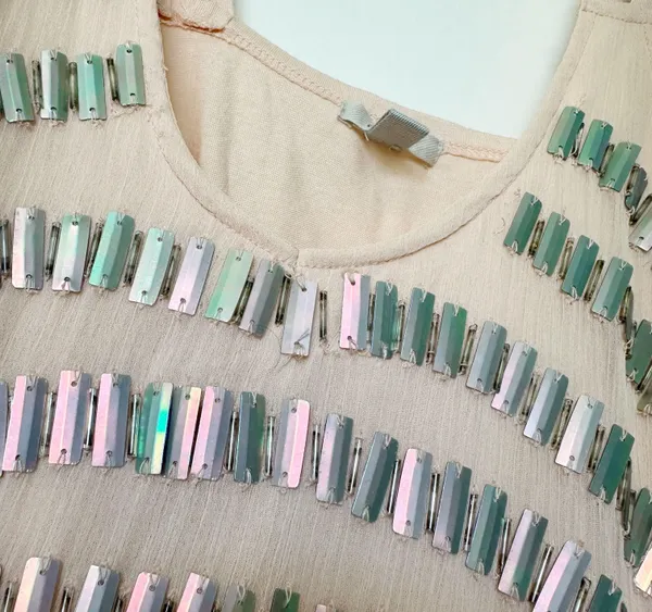 Iridescent Beaded Tank Top - Image 4