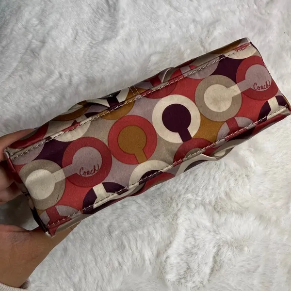 COACH Signature Canvas Make up Cosmetic Case - Image 3