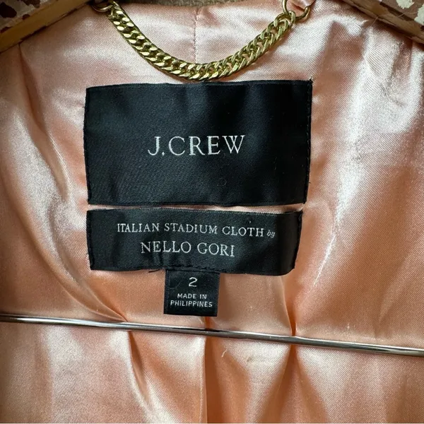 J. Crew Cocoon Coat Italian Stadium-Cloth Wool Blend Nello Gori Beige 2 - Image 11