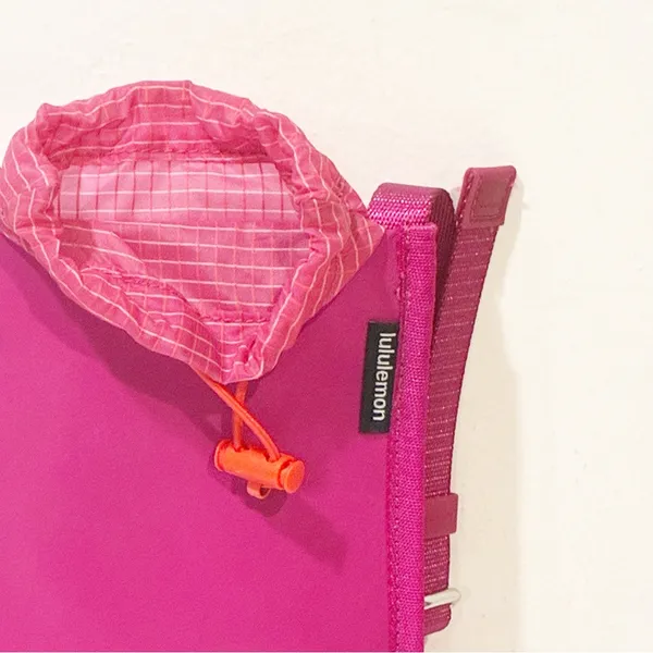 Lululemon Drawcord Top-Cinch Crossbody Small Phone Purse Pink Nylon Bag - Image 2